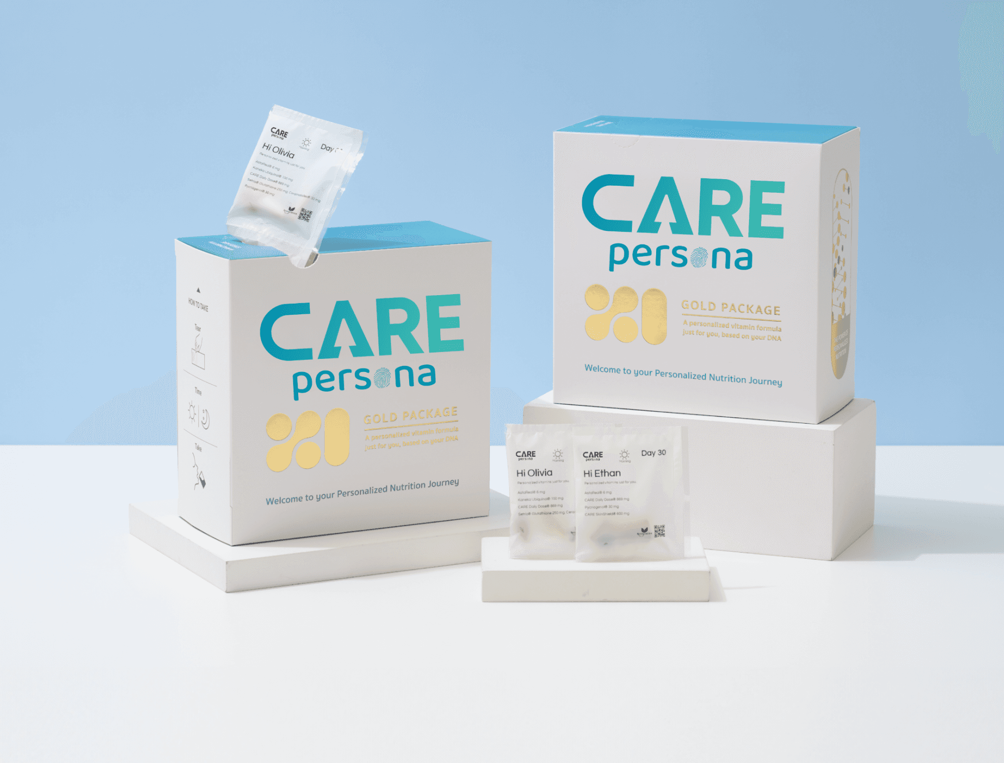 CARE persona product packaging
